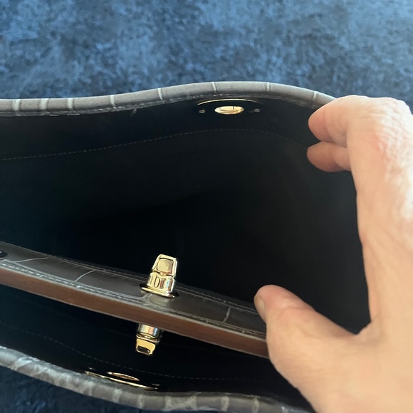 Coach Grey Crocodile impressed leather bag - Picture 3 of 4